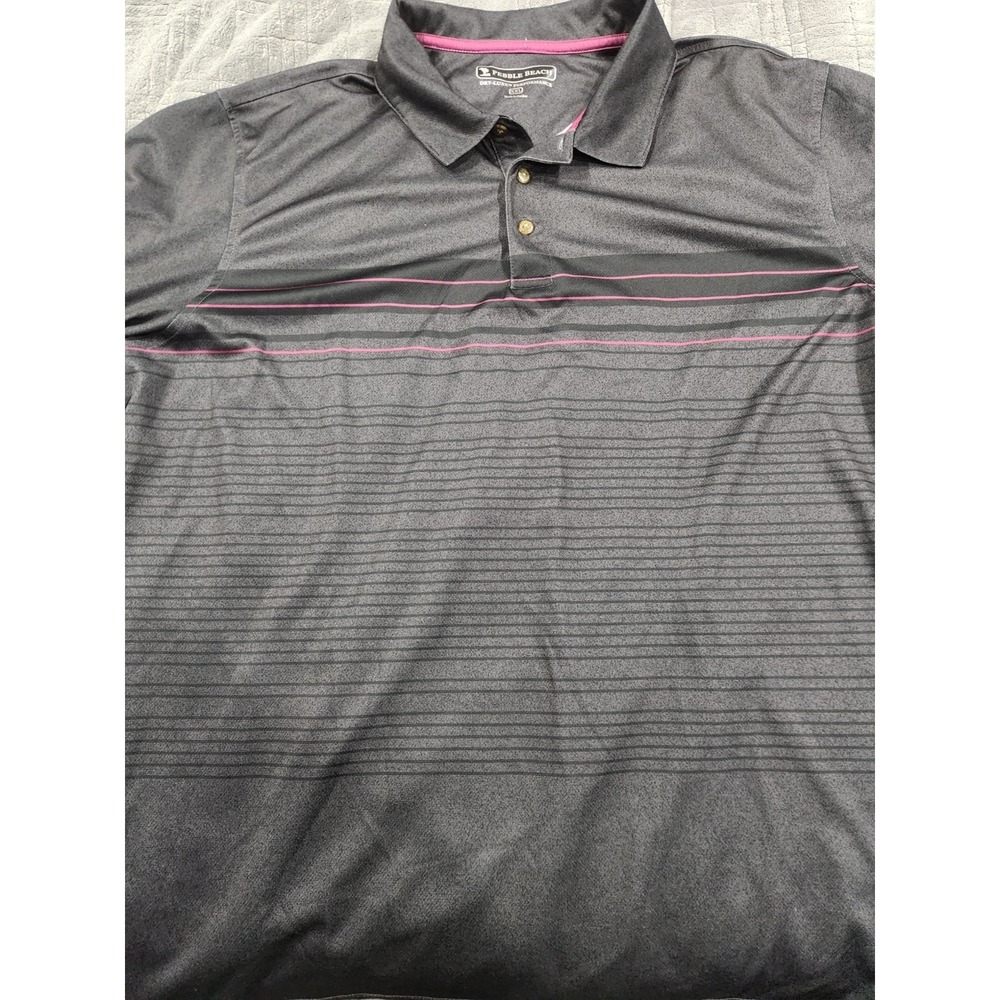 Pebble‎ Beach Men's Short Sleeve Dry-Luxe Performance Polo Shirt, XXL, Collared